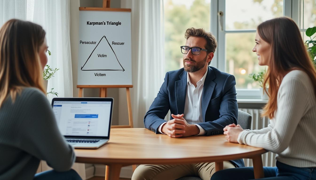 découvrez comment le triangle de karpman, utilisé en coaching, permet d'identifier les dynamiques relationnelles et de favoriser une transformation personnelle durable.
