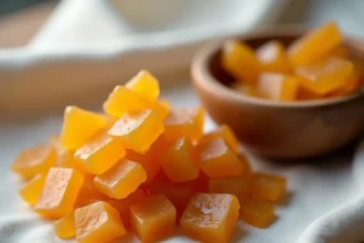 Morceaux de résine de guggul dans un petit bol en bois